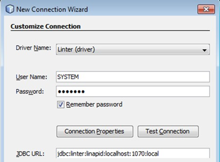 Пример настройки подключения NetBeans к ЛИНТЕР-серверу